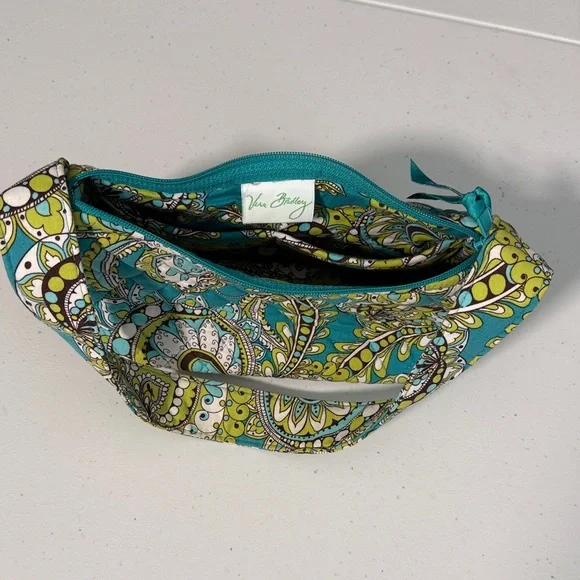 Vera Bradley Maggie Peacock Shoulder Bag Turquoise/Lime/Teal Paisley Print - Picture 5 of 8